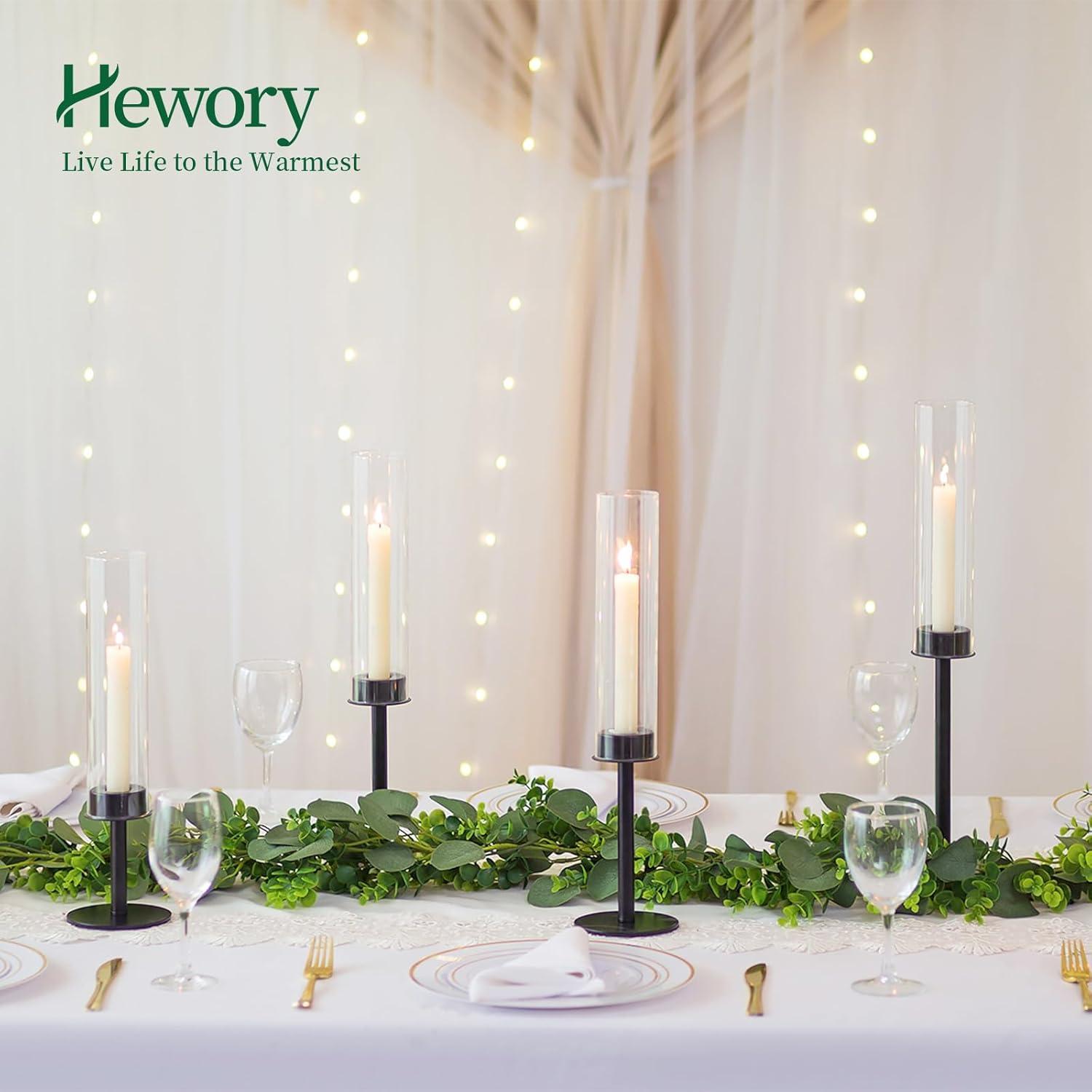 NIERBO Candlestick Holders Hurricane Candle Holder, 3pcs Candle Stick Candle Holder Candelabra (Set of 3)
