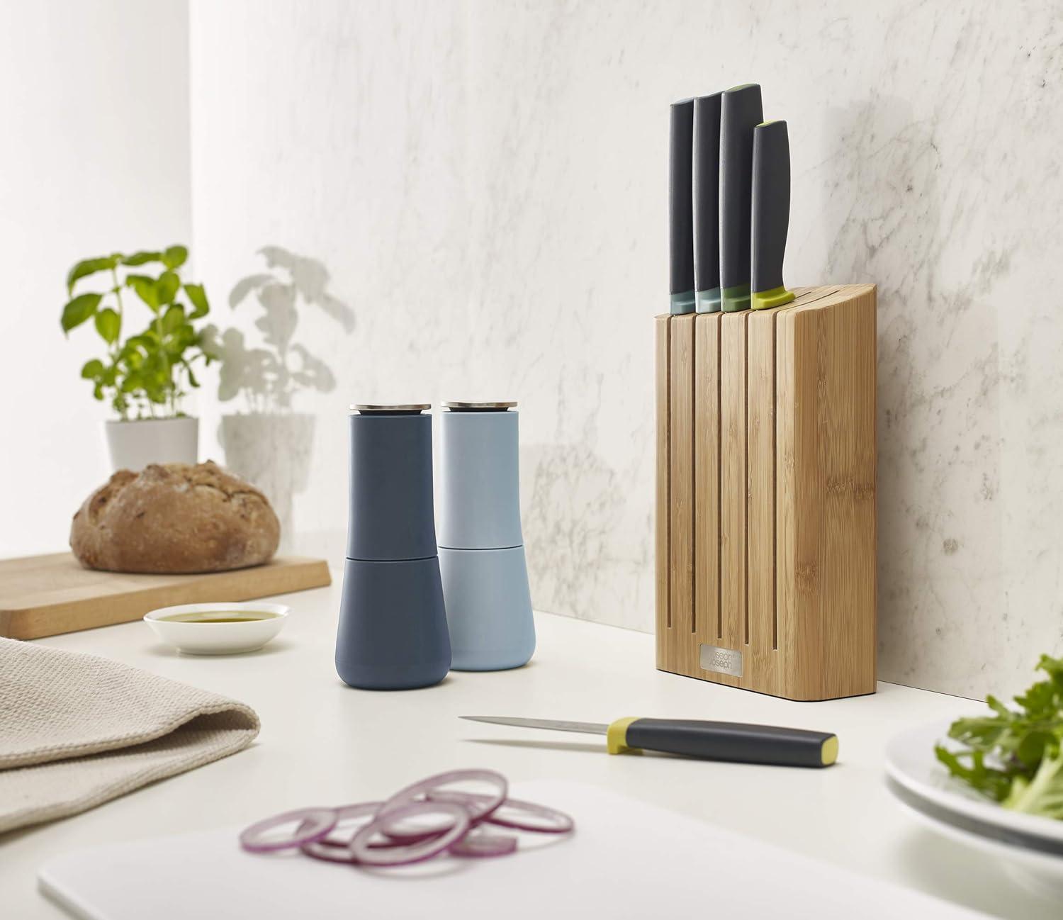Sky Blue and Dark Blue Non-Spill Salt and Pepper Mill Set