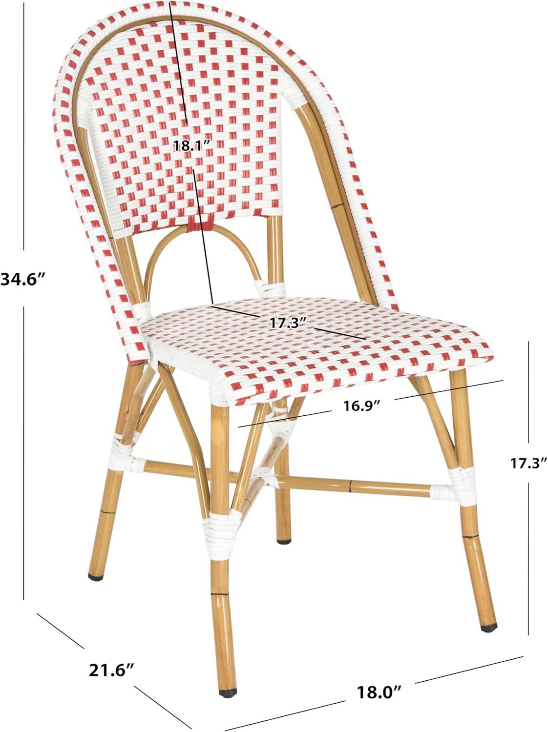 Salcha Side Chair (Set Of 2) - Indoor/Outdoor - FOX5210 - Red/White - Safavieh