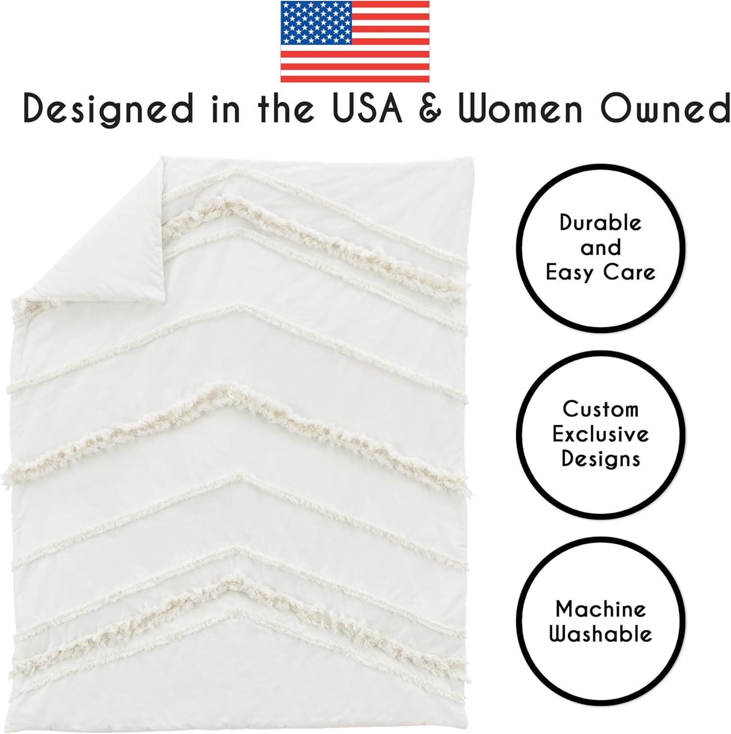 Sweet Jojo Designs Boy or Girl Gender Neutral Unisex Baby Crib Bedding Set - Bohemian Fringe Collection 4pc