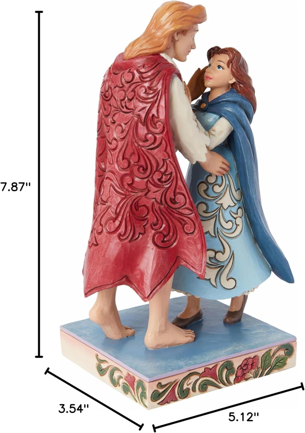 Hand-Painted Resin Belle and Prince Figurine, 7.87 Inch