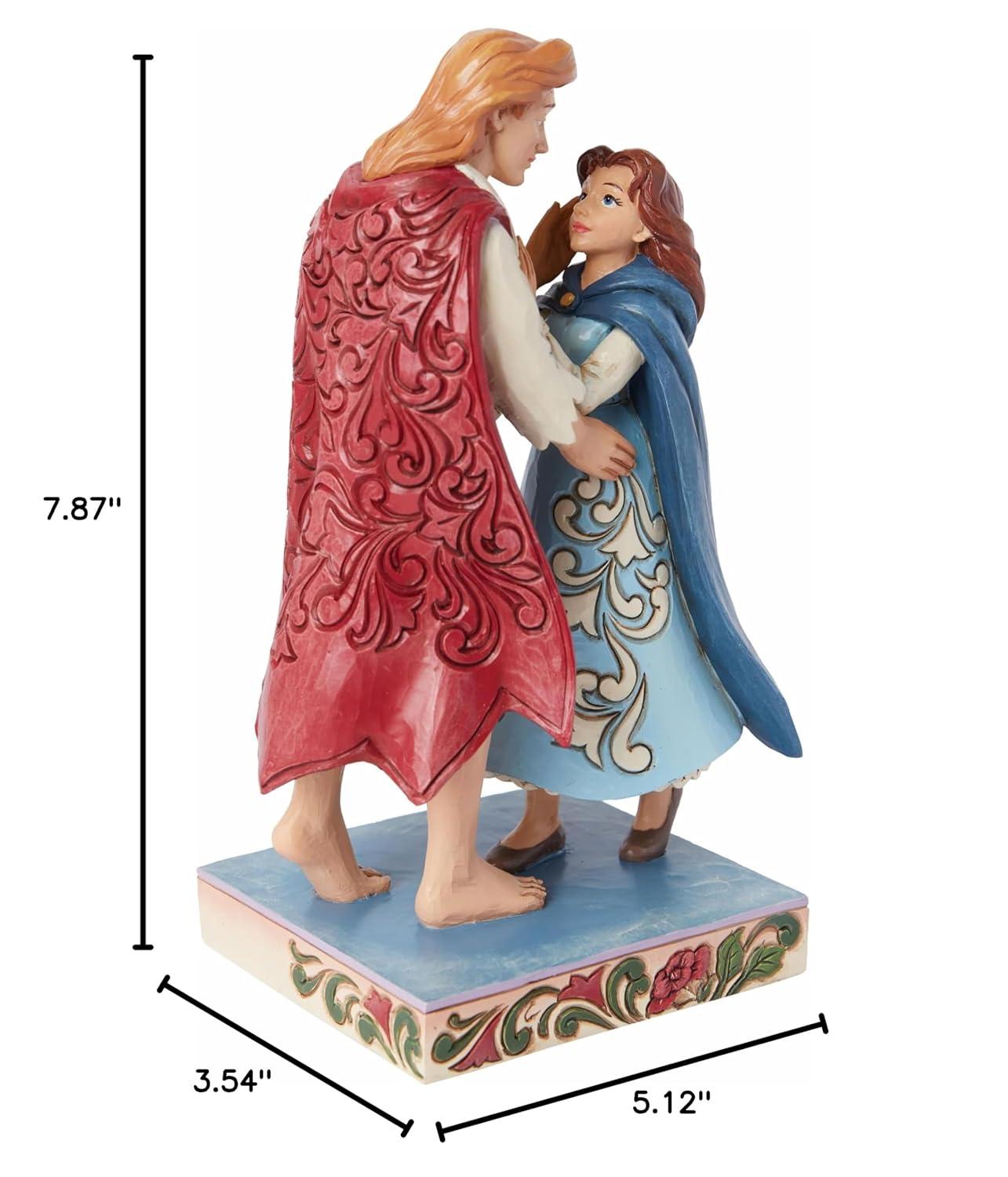 Hand-Painted Resin Belle and Prince Figurine, 7.87 Inch