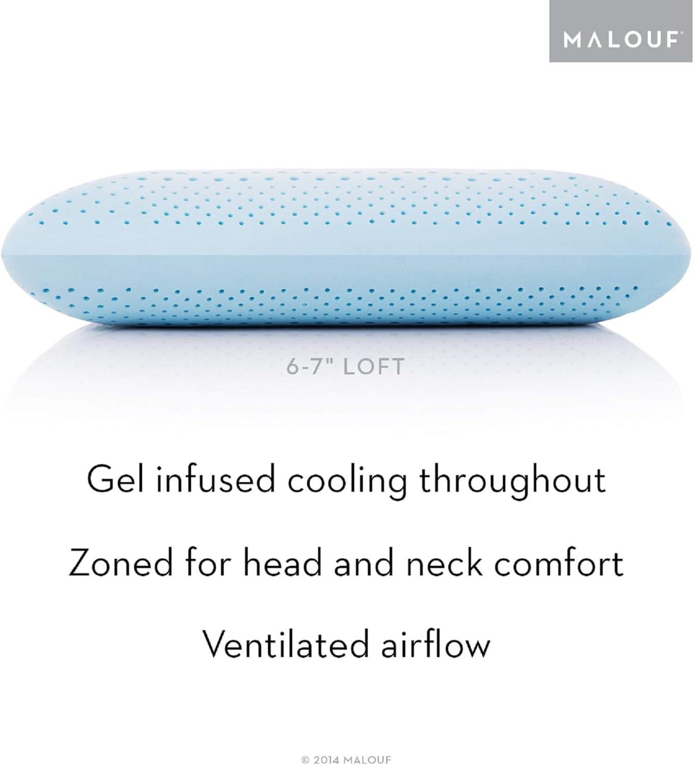 King Size Blue Gel Memory Foam Pillow with Breathable Cover