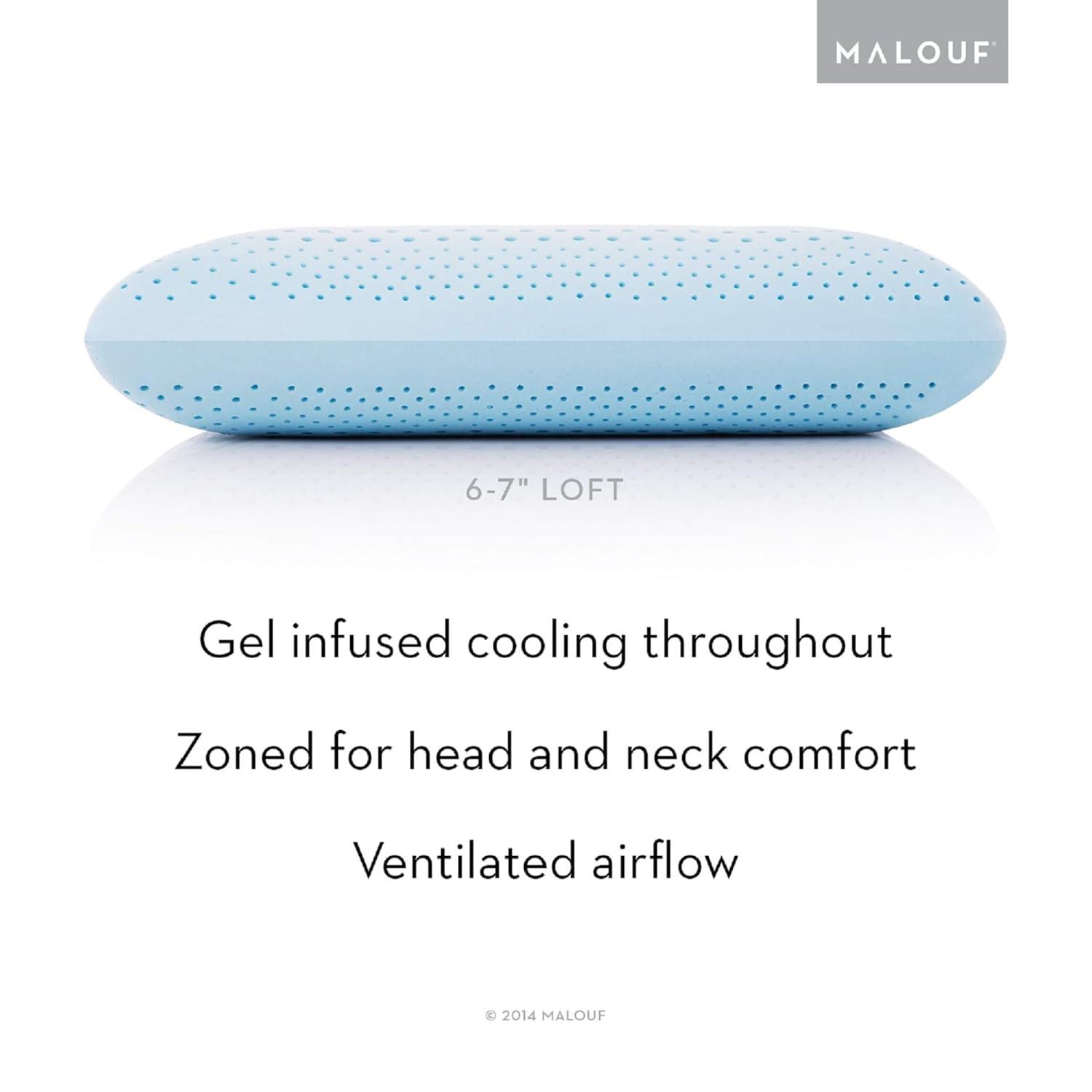 King Size Blue Gel Memory Foam Pillow with Breathable Cover