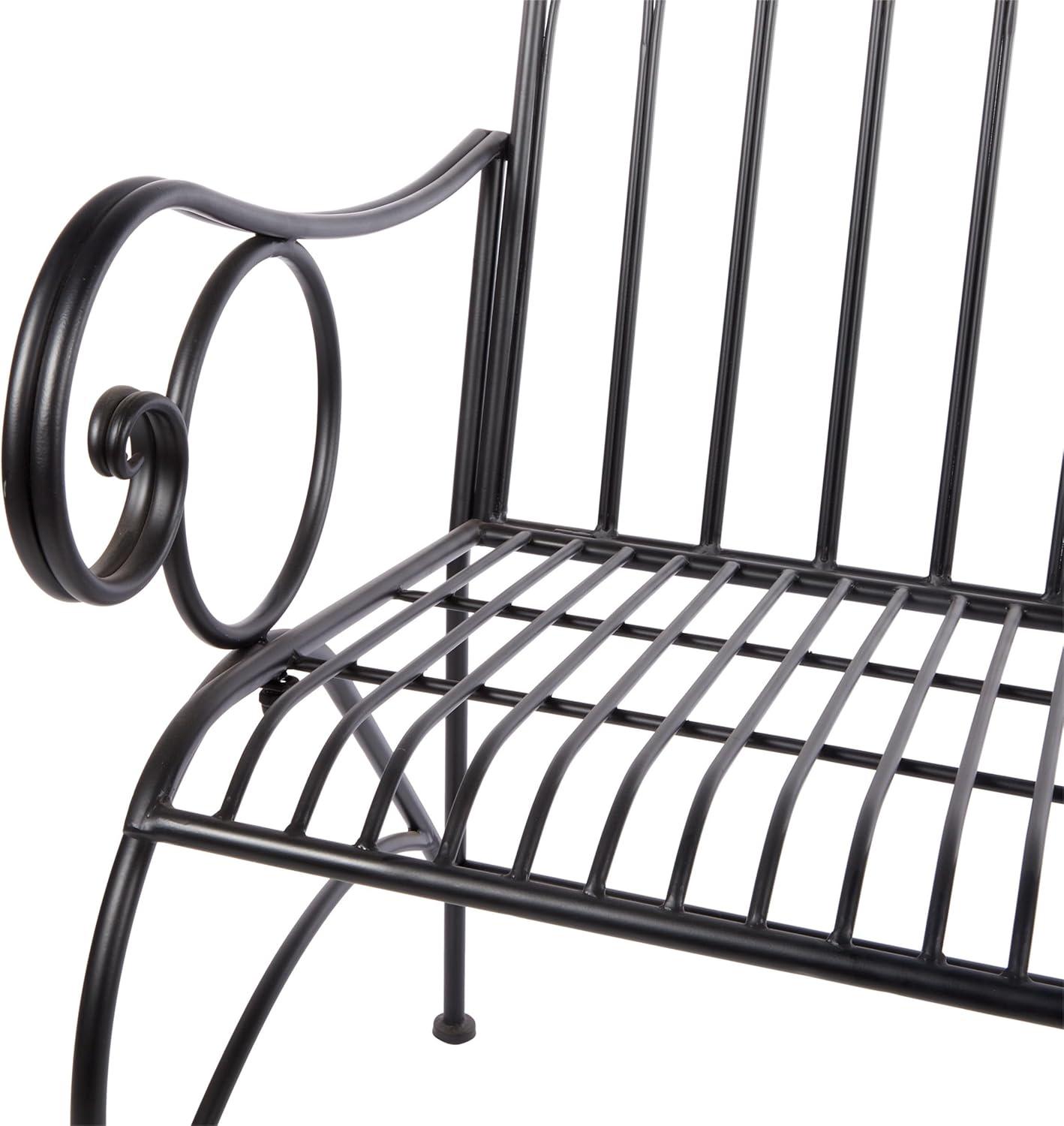 Alpine Corporation 44" x 26" x 38" Decorative Metal Wire Garden Bench, Black