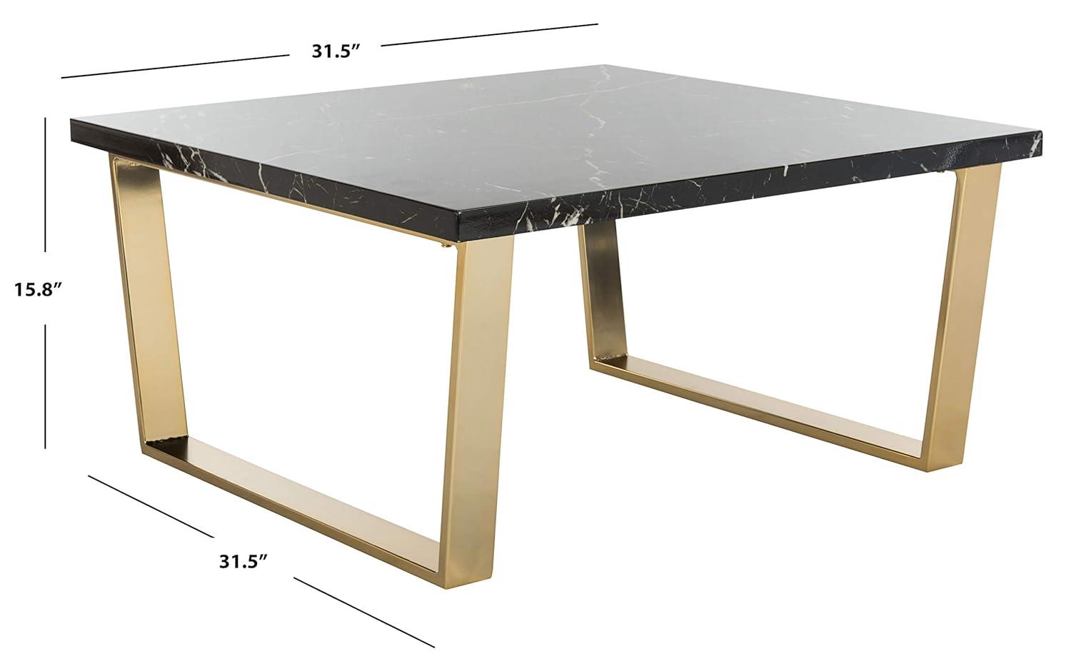 Carmen Square Coffee Table - Black/Brass - Safavieh