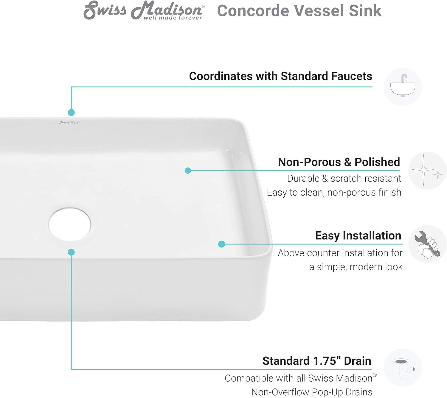 Concorde 24 Rectangle Ceramic Vessel Sink