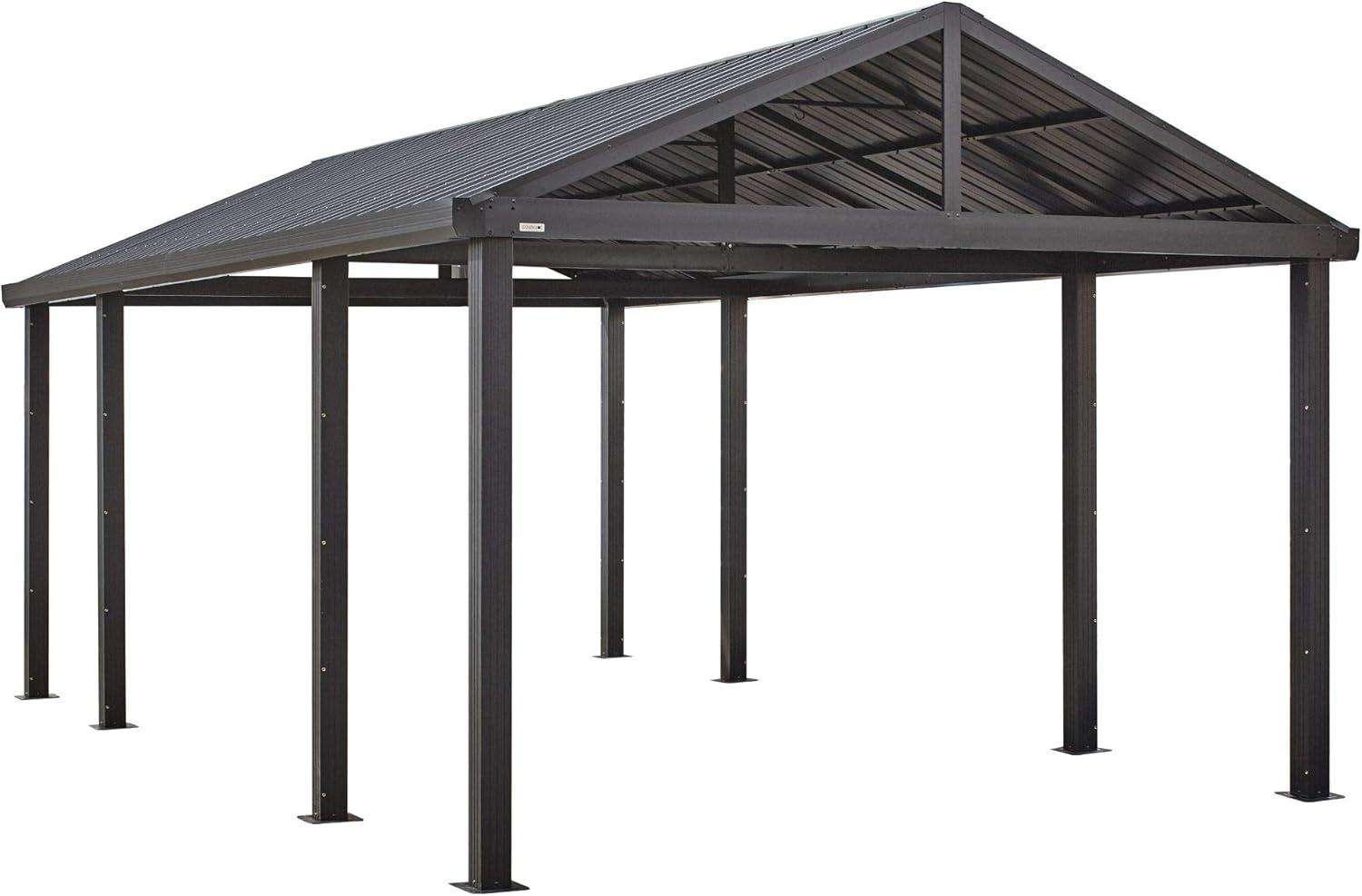 Samara 12' x 20' Dark Gray Aluminum and Steel Carport Kit