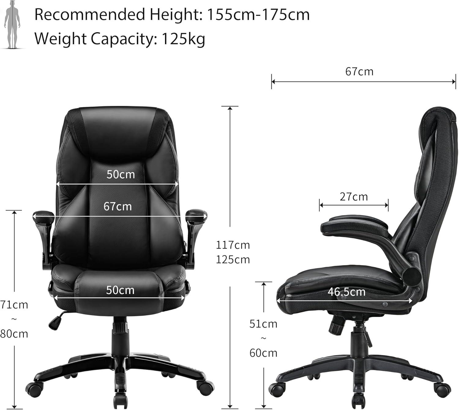 EUREKA ERGONOMIC Galene, Faux Leather Office Chair