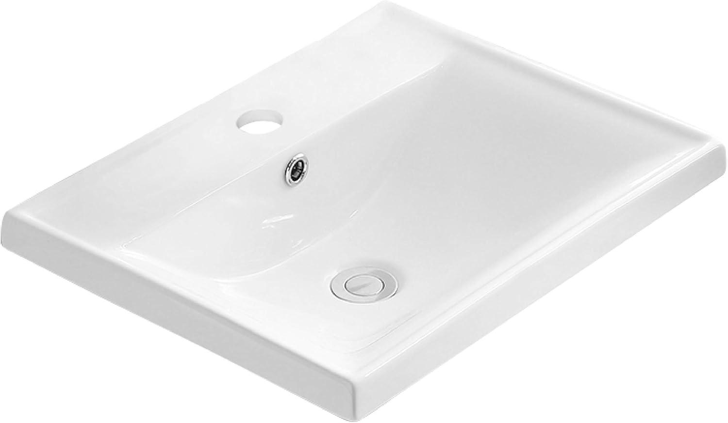 Karran Valera 20 In. Top Mount Vitreous China Rectangular Bathroom Sink With Overflow Drain