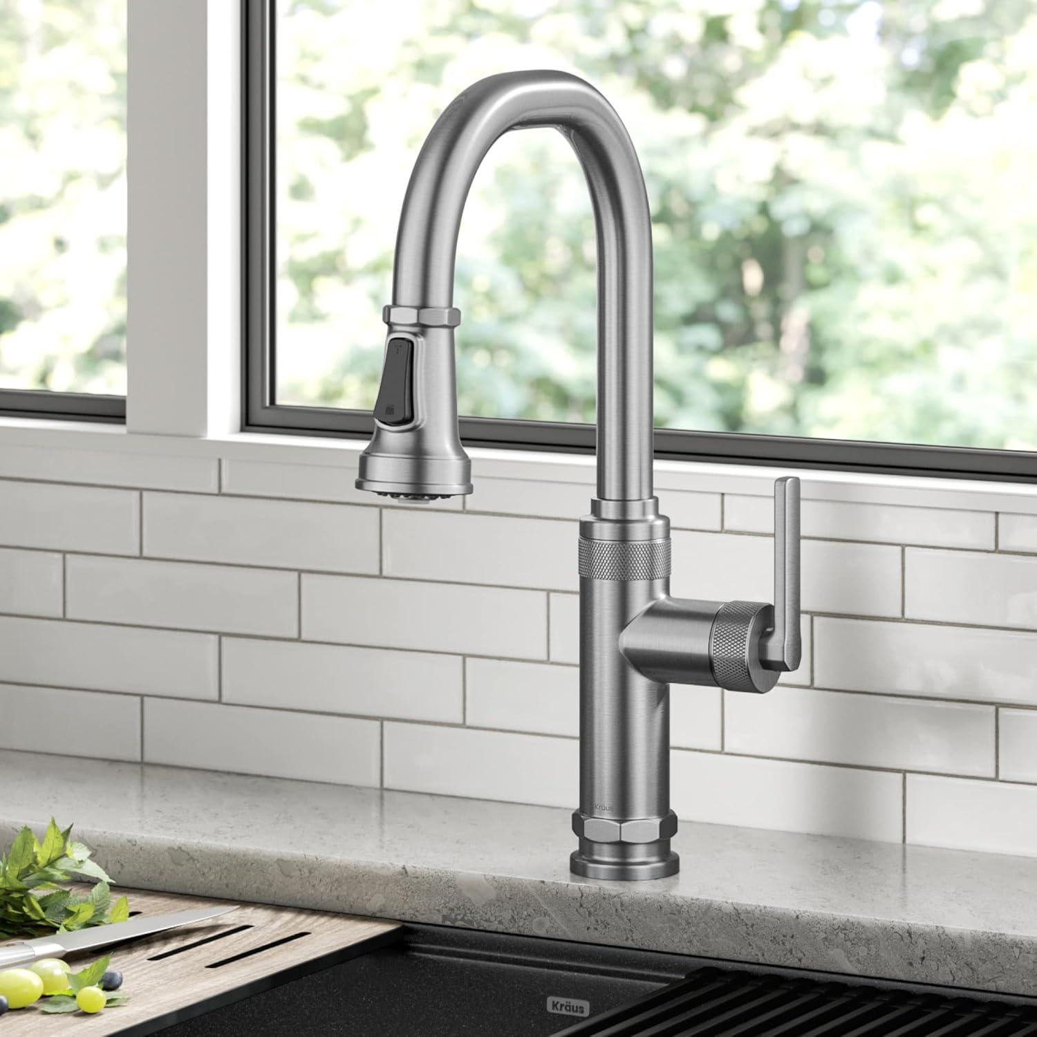 KRAUS Allyn Industrial Pull-Down Single Handle Kitchen Faucet