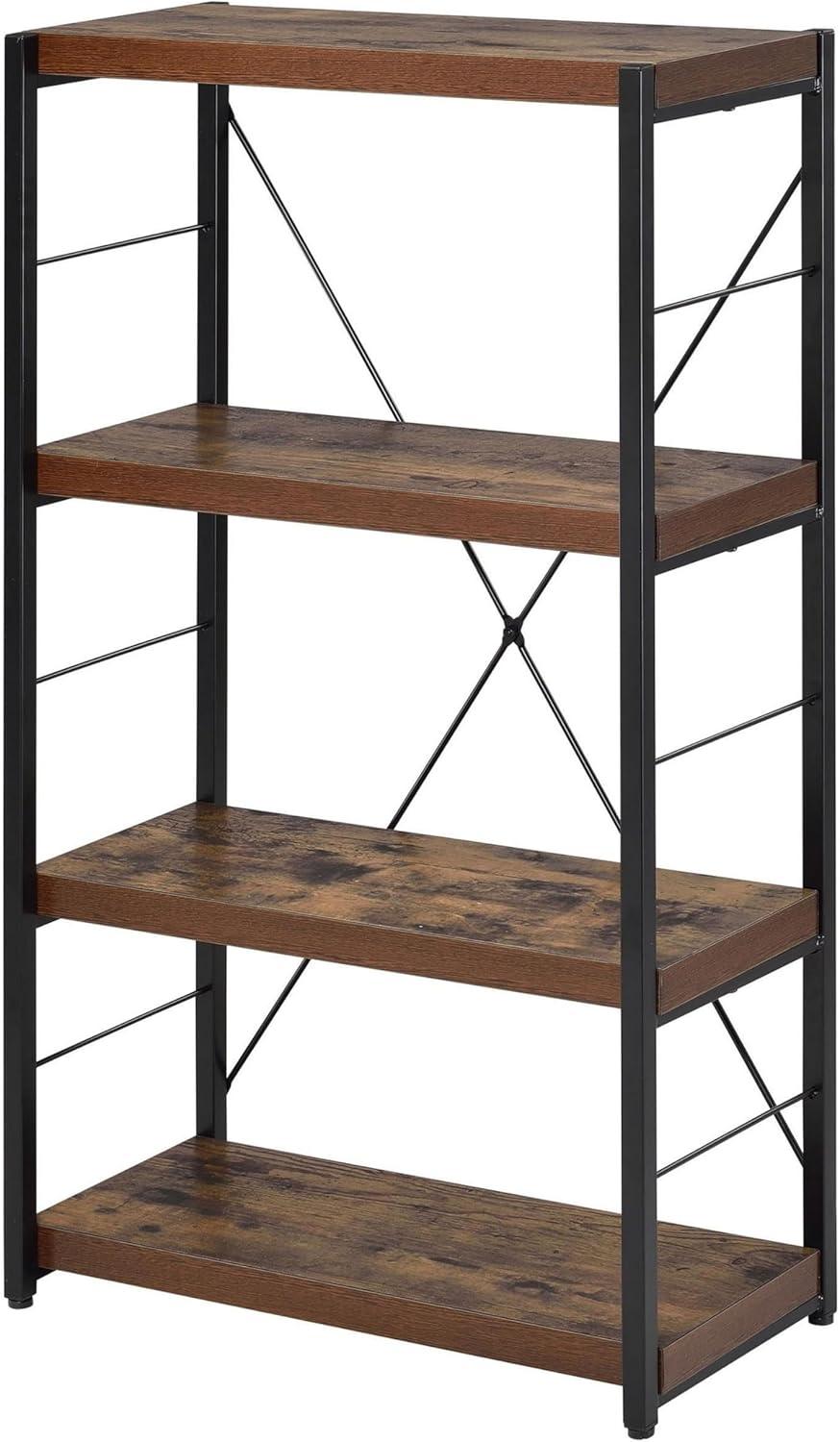 Bob 4 Shelf Wooden Bookcase In Weathered Oak