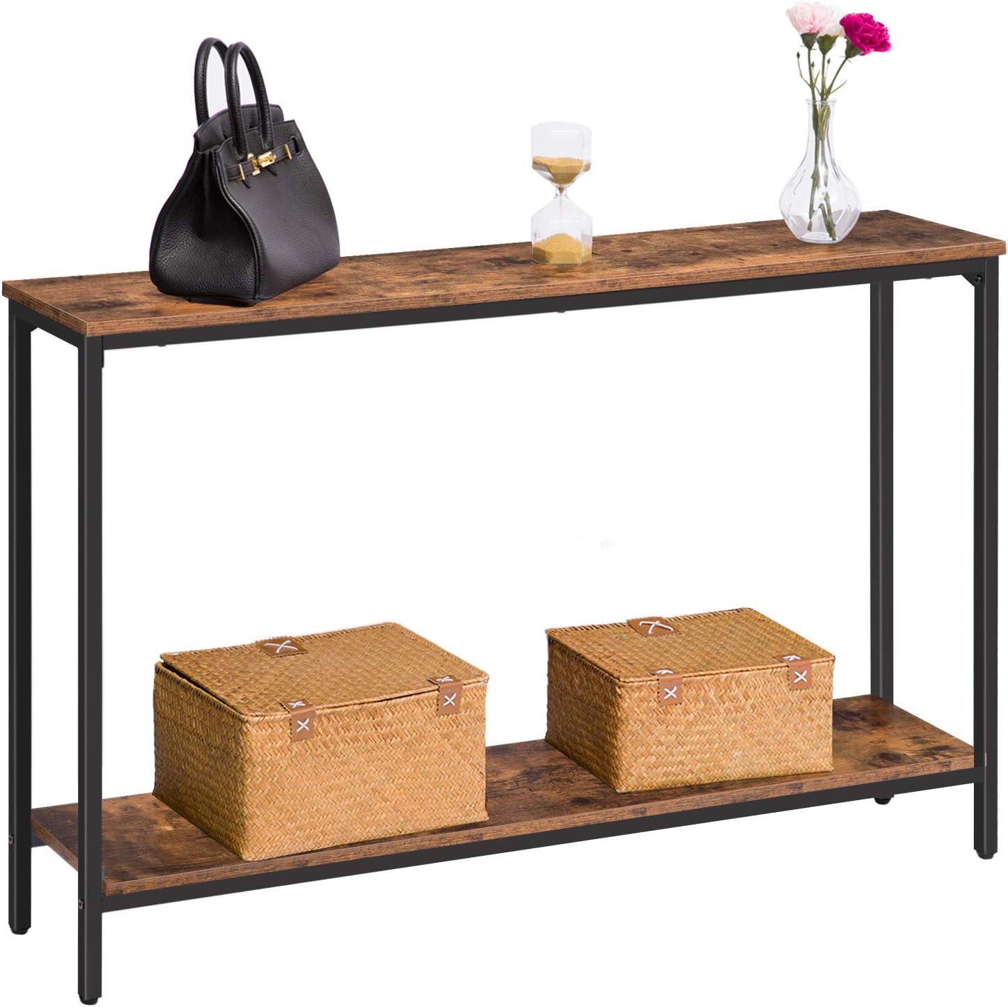 HOOBRO Console Table 47.2" Narrow Skinny Table Industrial Entryway Living Room Hallway BF20XG01G1