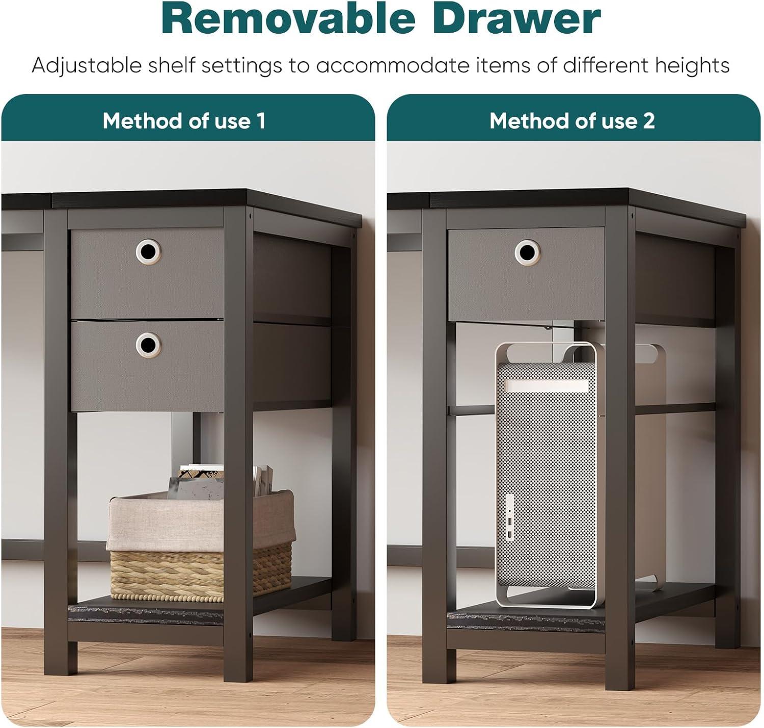 40-Inch Compact Computer Desk with Ample Storage Drawers - Modern Simple Style Writing Study PC Work Table for Home Bedroom Small Spaces - Ergonomic Design, Sturdy Construction, and Spacious Workspace