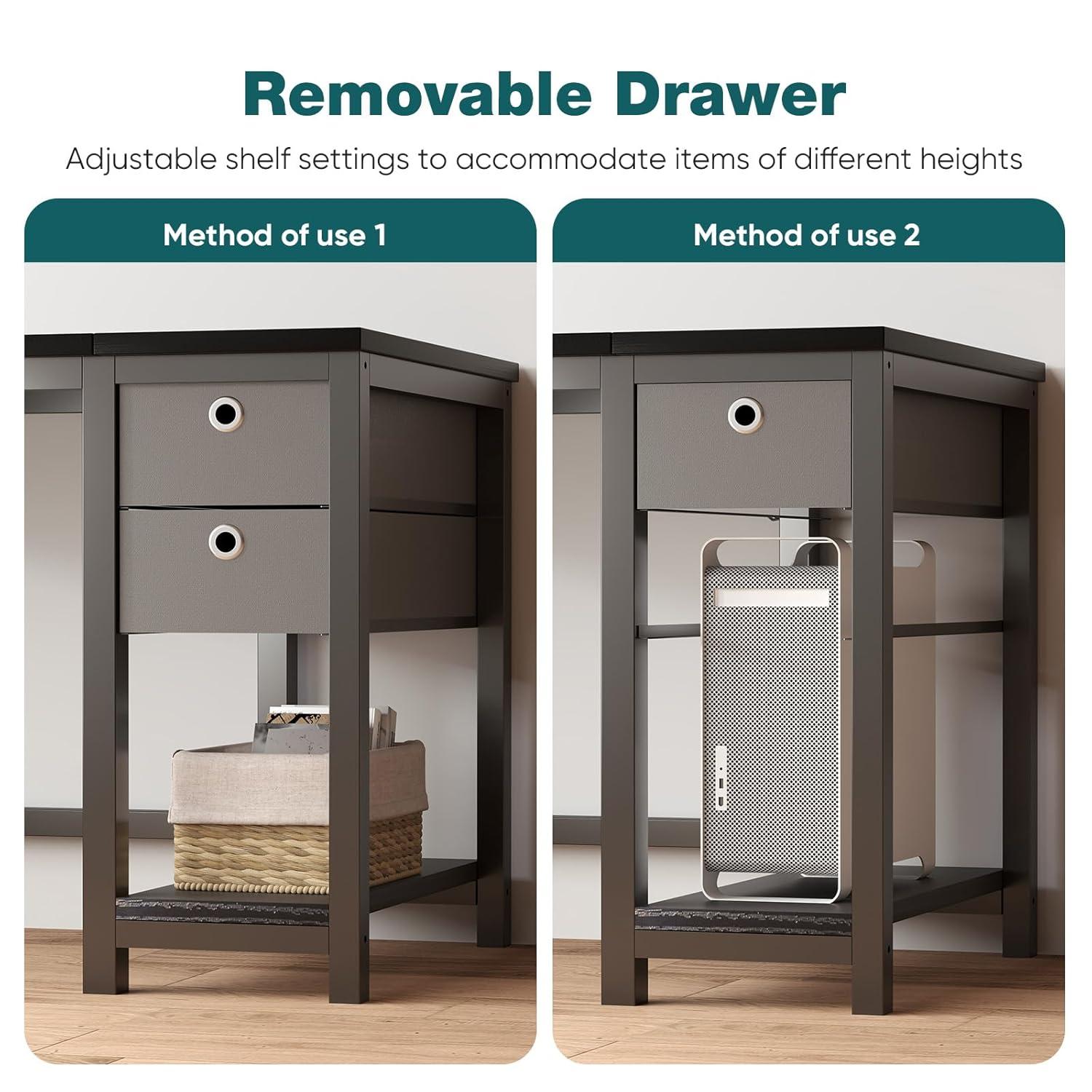 40-Inch Compact Computer Desk with Ample Storage Drawers - Modern Simple Style Writing Study PC Work Table for Home Bedroom Small Spaces - Ergonomic Design, Sturdy Construction, and Spacious Workspace