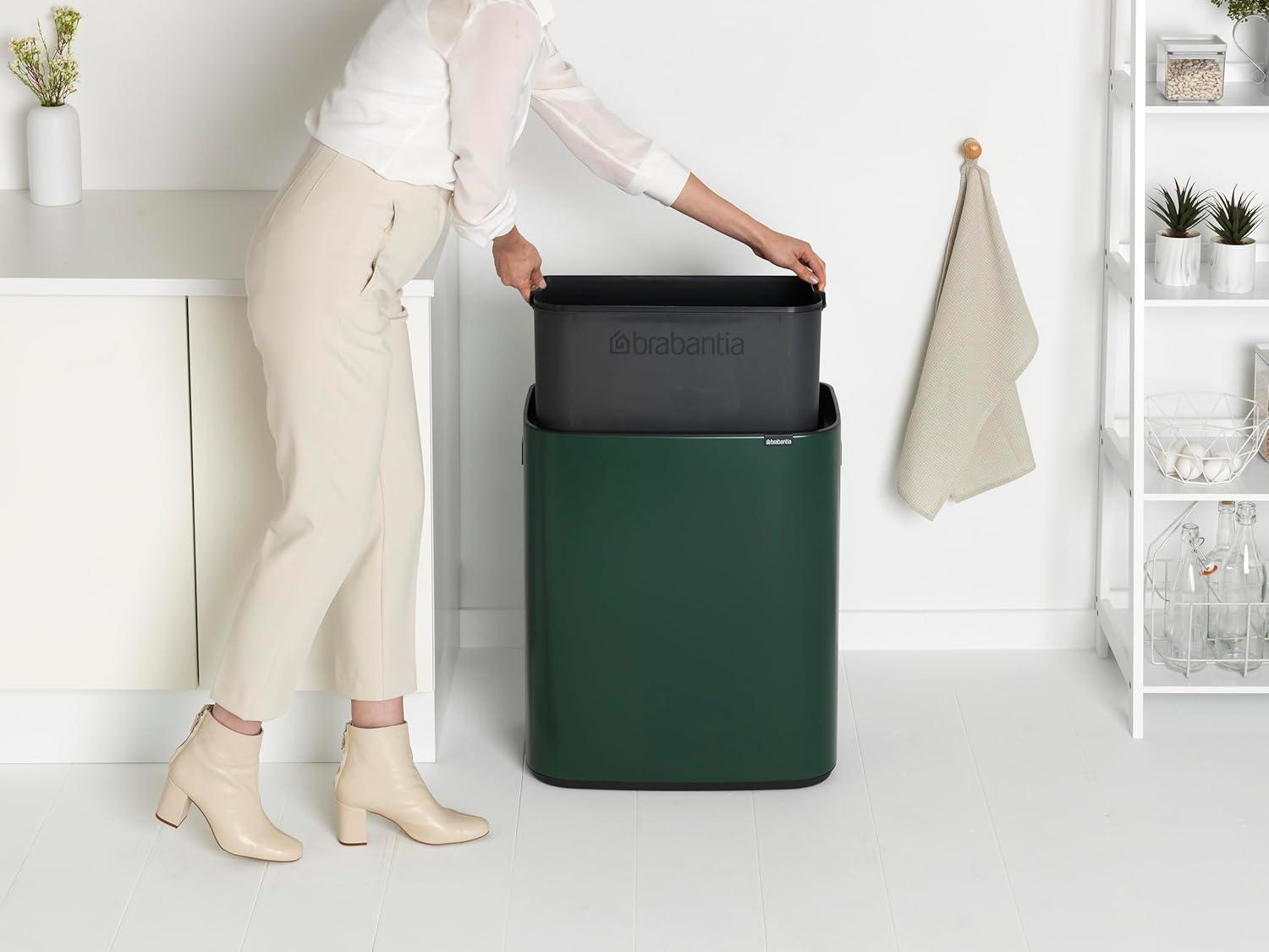 Brabantia Bo Touch Top Trash Can, 16 Gallon