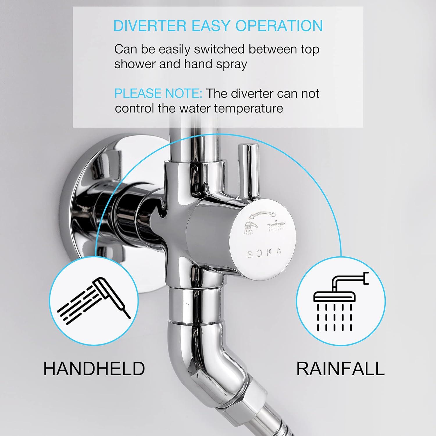 Chrome Dual Shower Head System with Adjustable Slide Bar