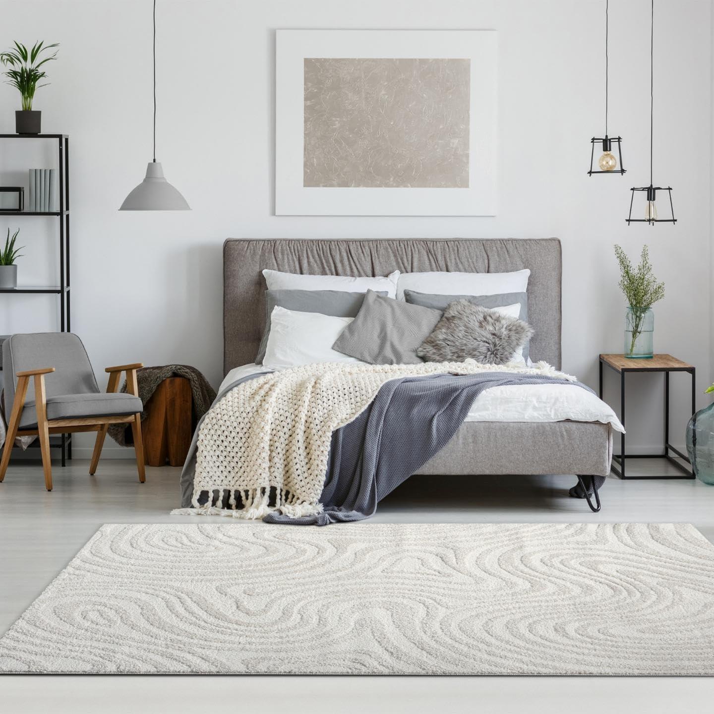 Luxe Weavers Geometric Swirl Cream Area Rug