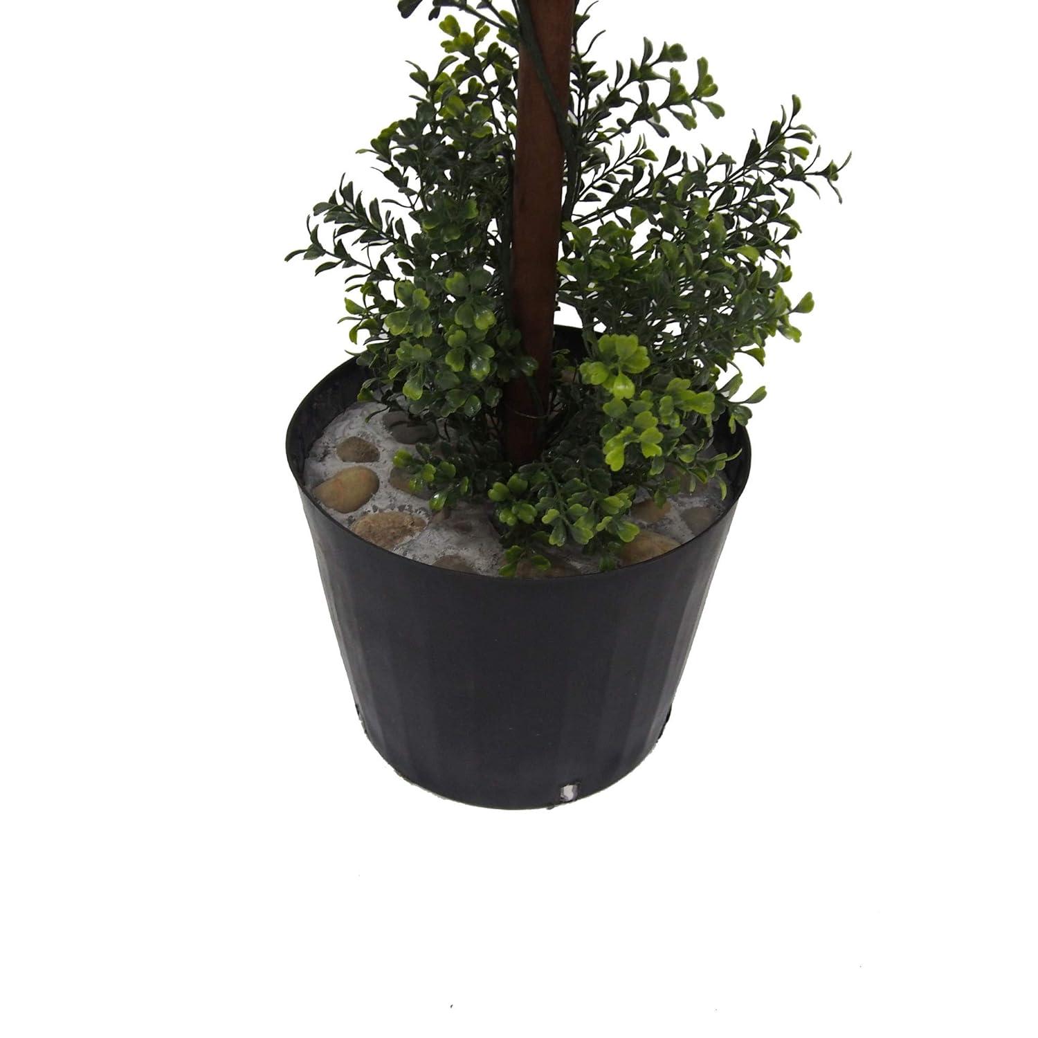 Vickerman 5' Artificial Potted Triple Ball Green Boxwood Topiary. Ball sizes are 10", 12" and 14".