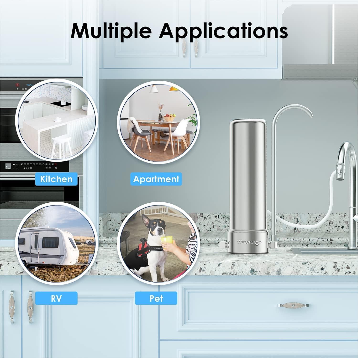 Stainless Steel Countertop Filter System, Faucet Water Filter