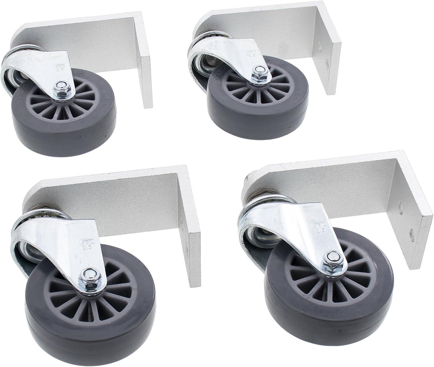 Set of 4 Black and Silver Replacement Castor Wheels for Surface Cleaners