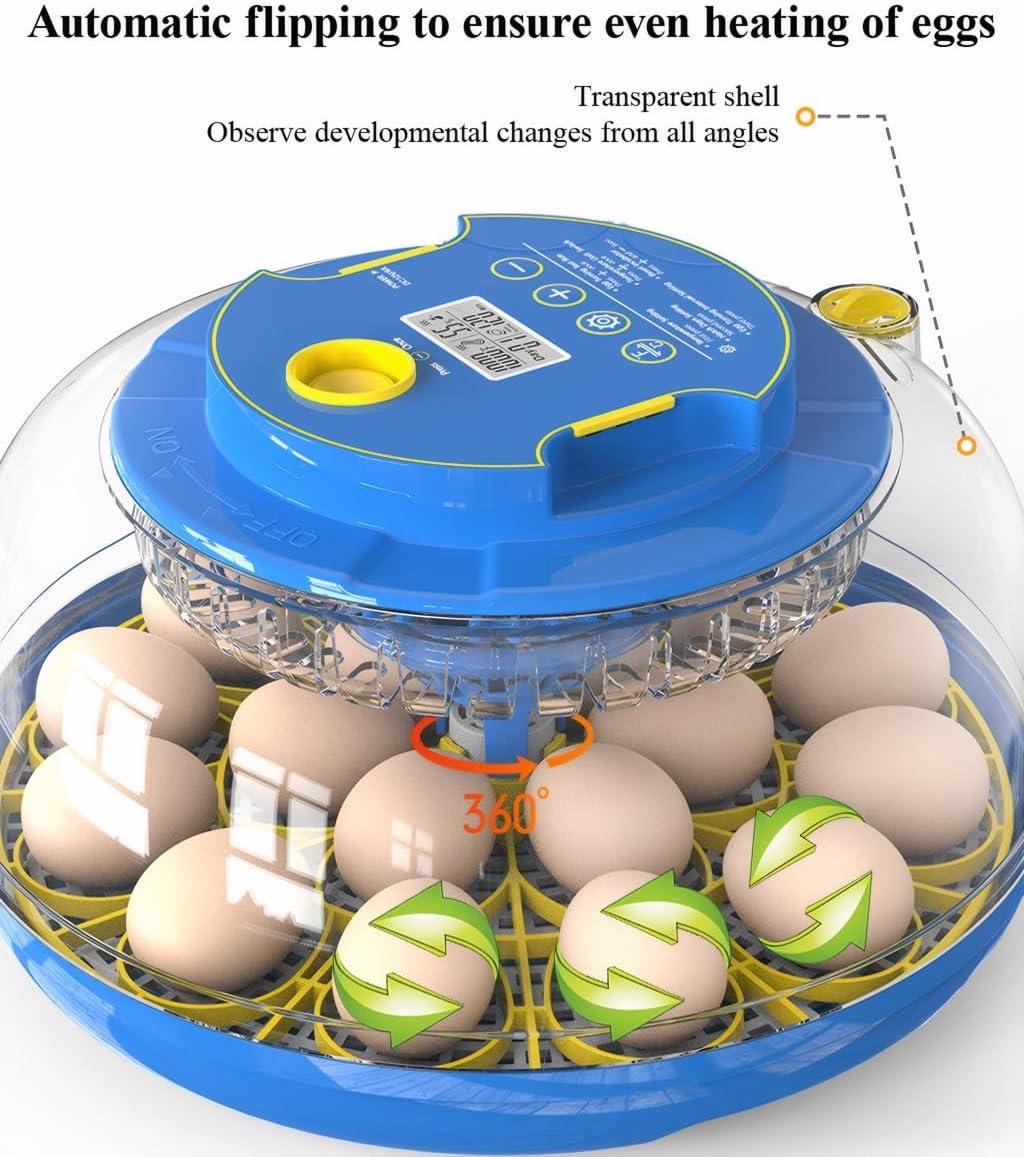 18 Egg Incubators for Hatching Eggs,Egg Incubator with Precise Humidity & Temperature Control,Incubators for Auto Egg Turning,Auto Water Add,Egg Candler,Applicable to Chicken,Goose,Duck,Quail