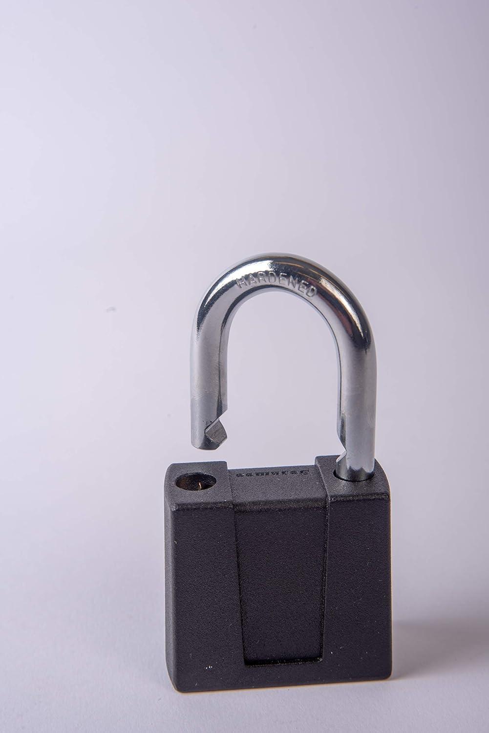 Black Diecast 4-Dial Combination Padlock with Epoxy Finish