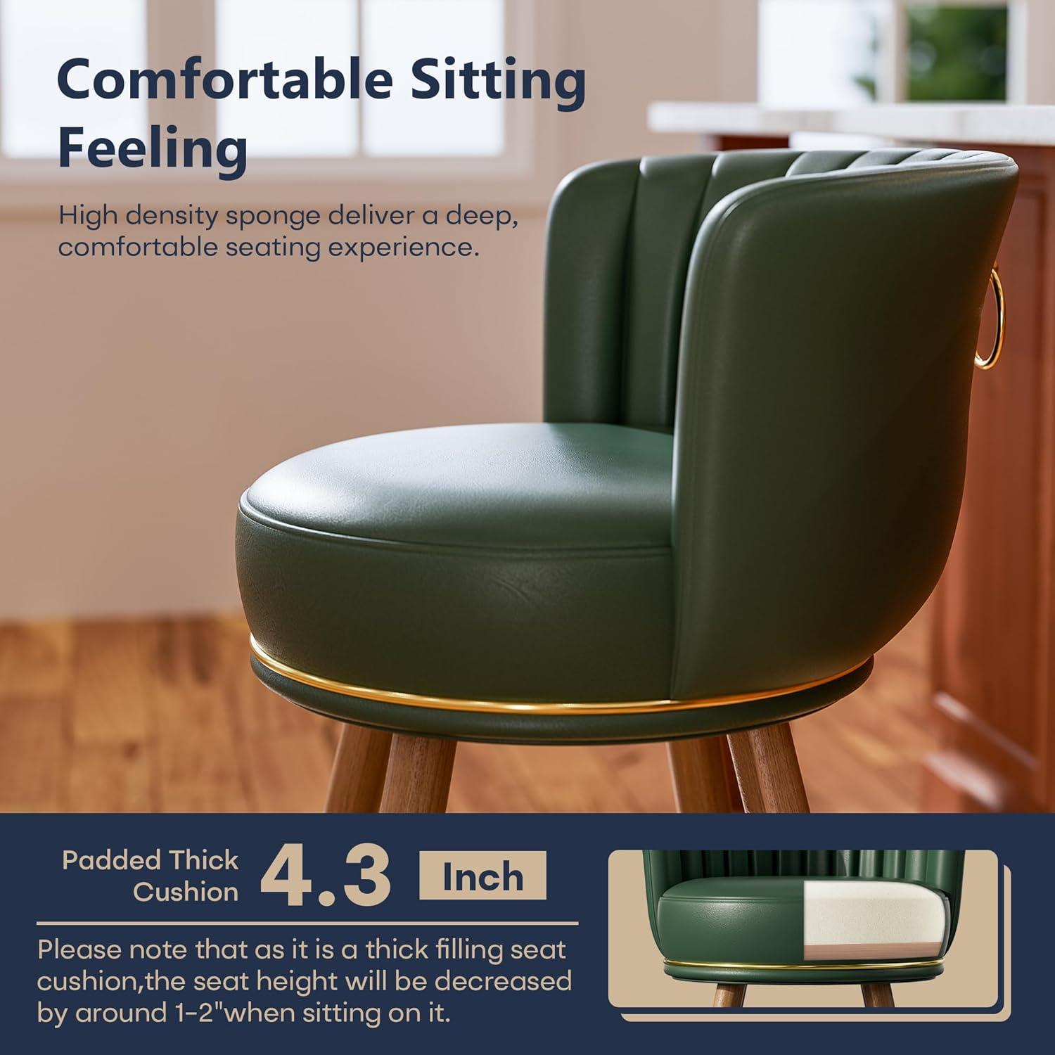 Everly Quinn Anneli Swivel 24'' Swivel Counter Height Bar Stools Counter Stools for Kitchen Island