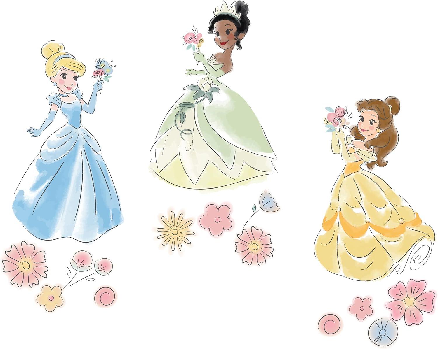 Lambs & Ivy Disney Princesses Wall Decals/Stickers - Belle/Tiana/Cinderella