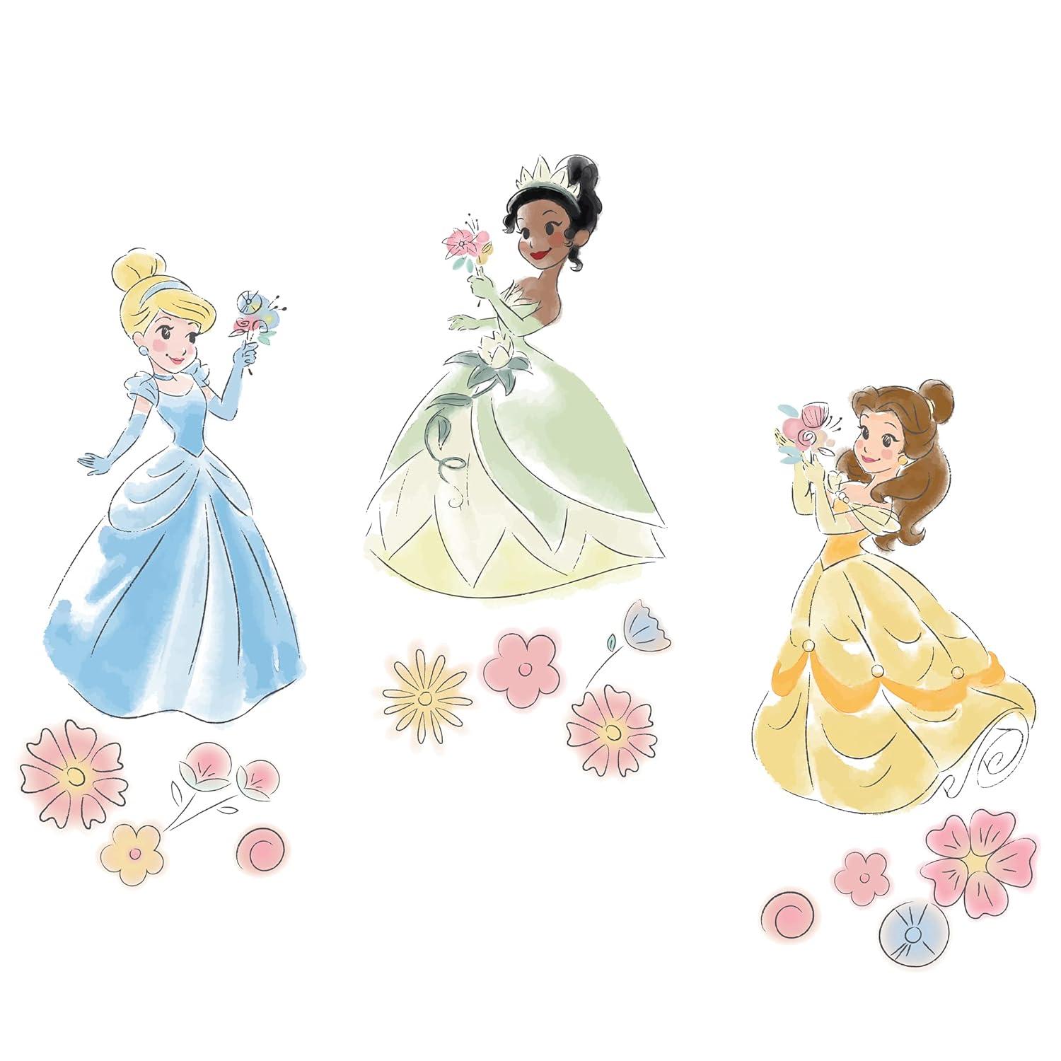Lambs & Ivy Disney Princesses Wall Decals/Stickers - Belle/Tiana/Cinderella