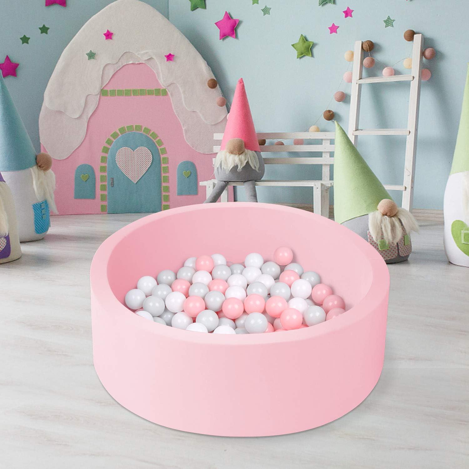 Foam Ball Pit for Toddlers Kids Soft Ball Pool Ideal Gift Play Toy for Children Kiddie Pools - Light Pink