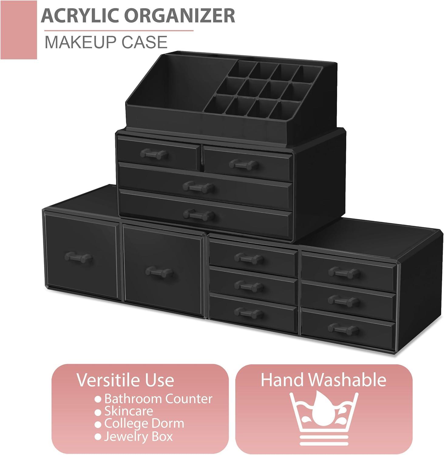 Sorbus Makeup Organizer with Lipstick, Brush Holders, Large 12 Drawers