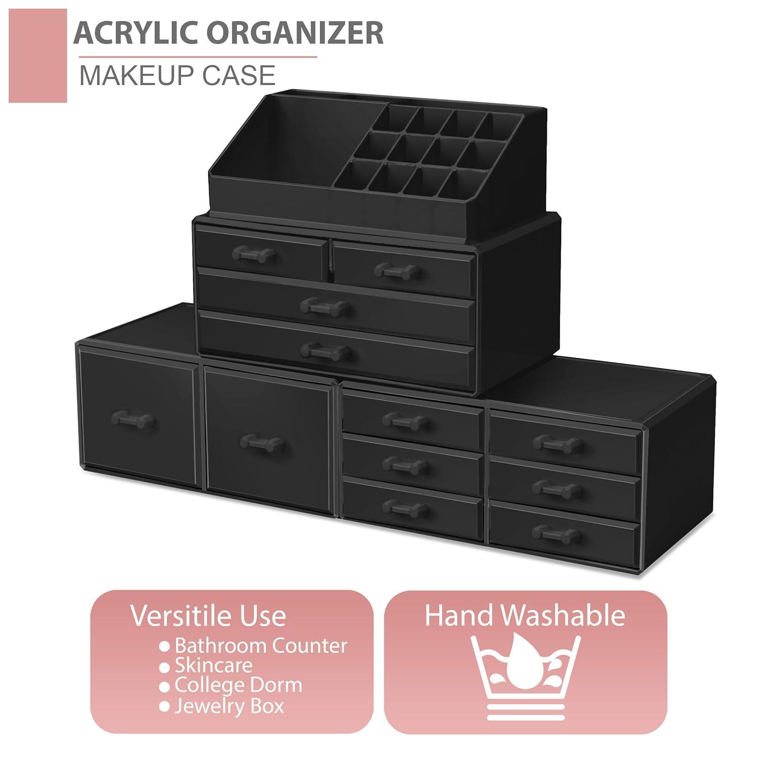 Sorbus Makeup Organizer with Lipstick, Brush Holders, Large 12 Drawers