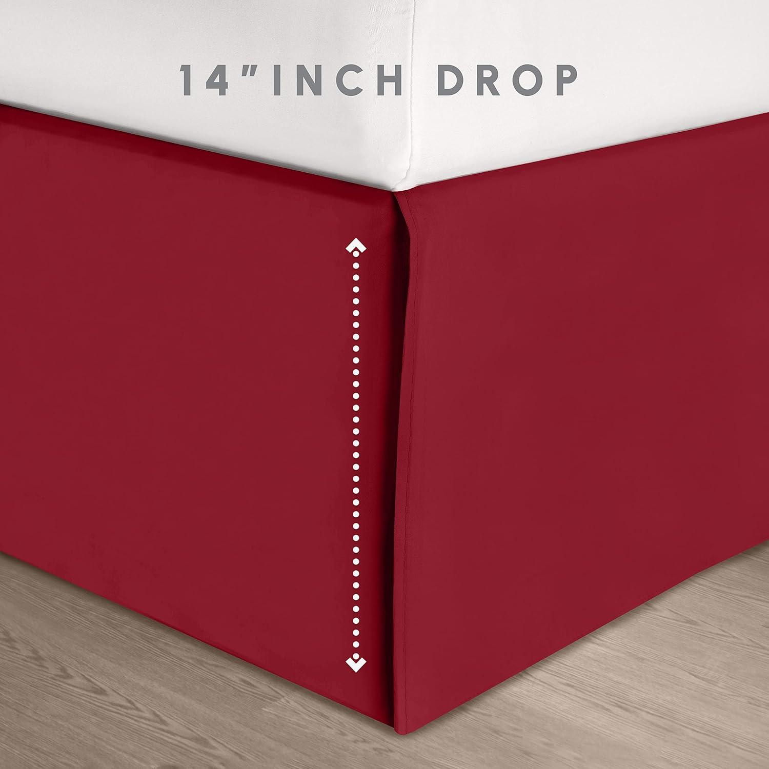 Burgundy Full/Queen Microfiber Pinch Pleated Bed in a Bag Set
