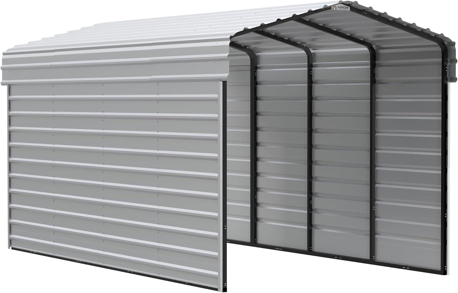 Arrow Arrow Steel Carport with 2 Side Wall Kits, 10x20x09
