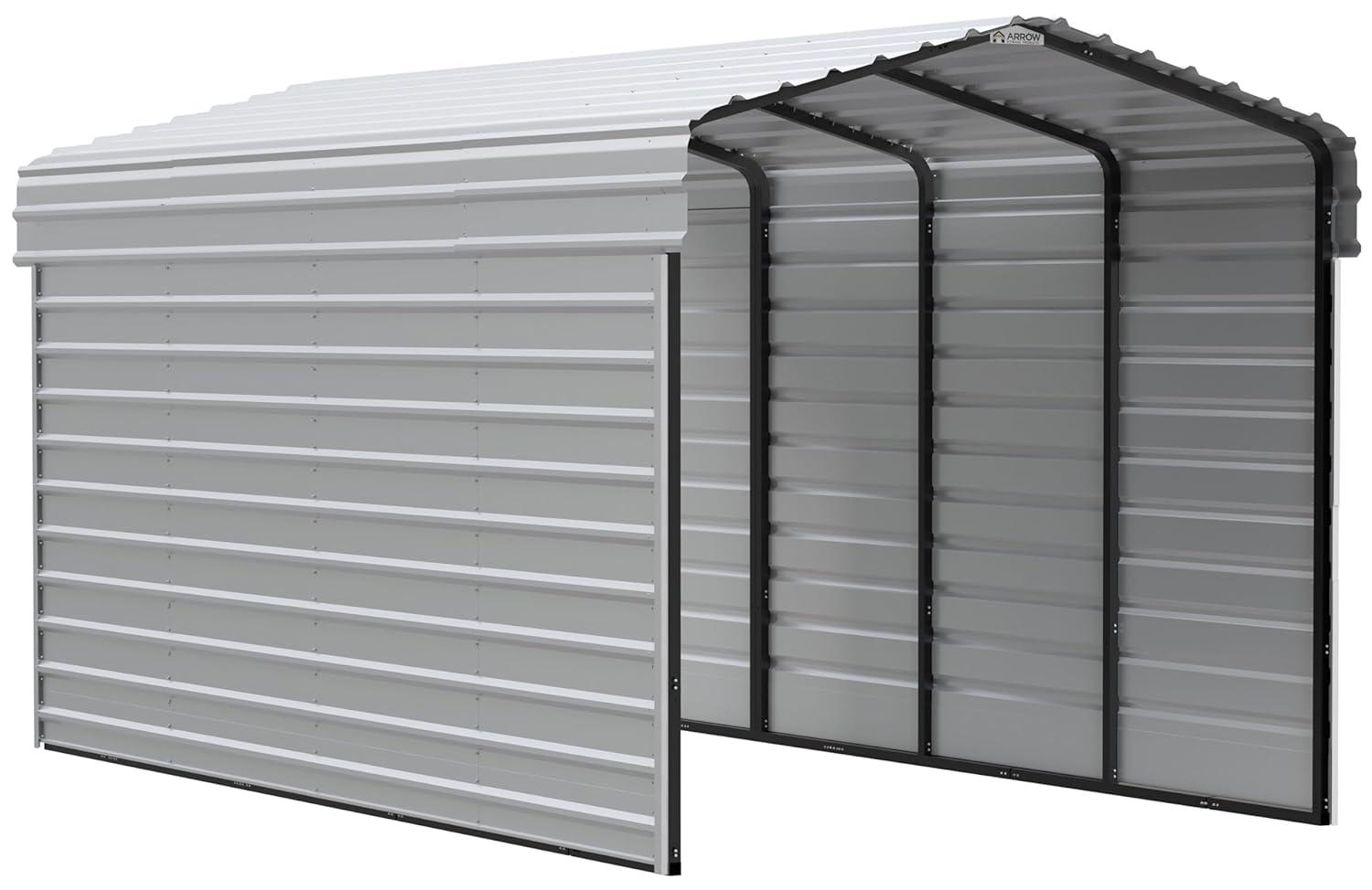 Arrow Arrow Steel Carport with 2 Side Wall Kits, 10x20x09