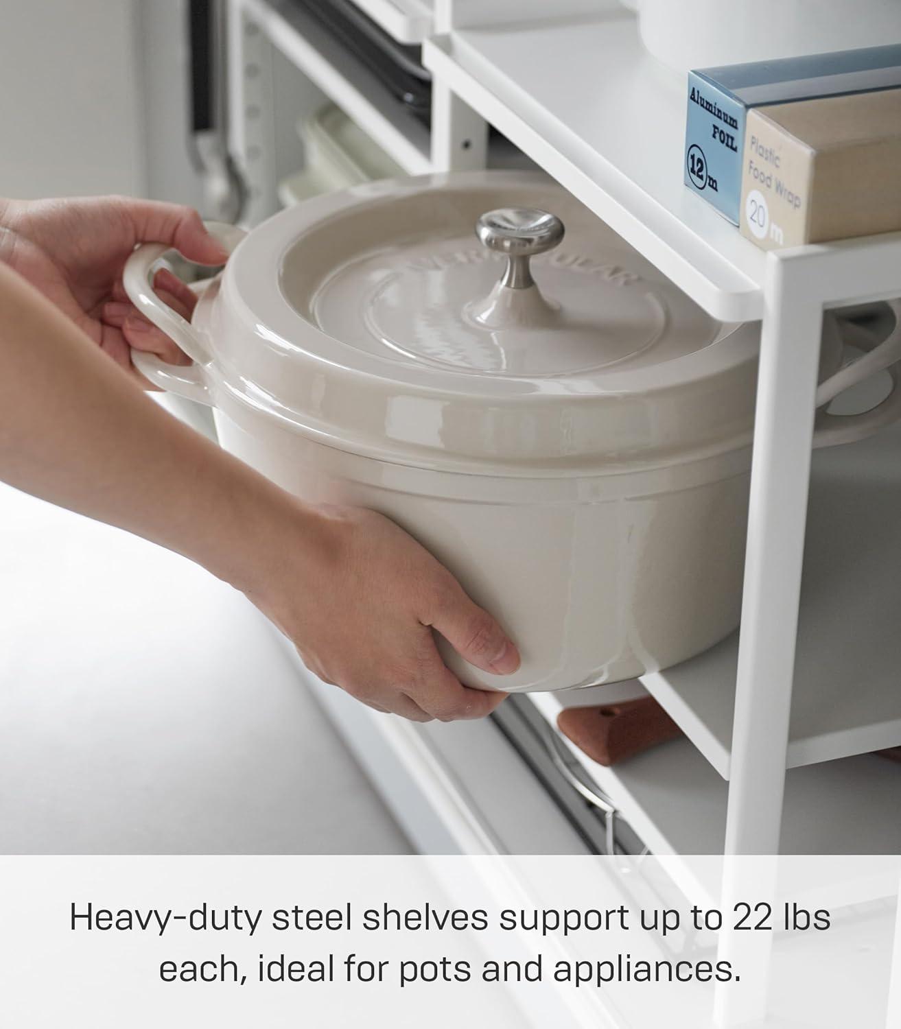 Yamazaki Home Yamazaki Home Three-Tier Cabinet Storage Rack, Steel, Adjustable
