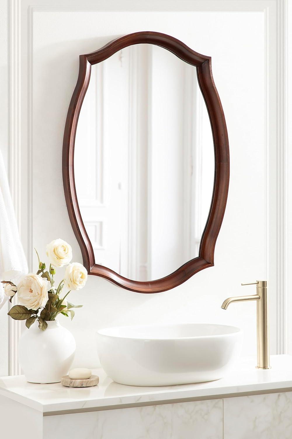 Kate & Laurel All Things Decor 24"x34" Hatherleigh Scallop Wall Mirror