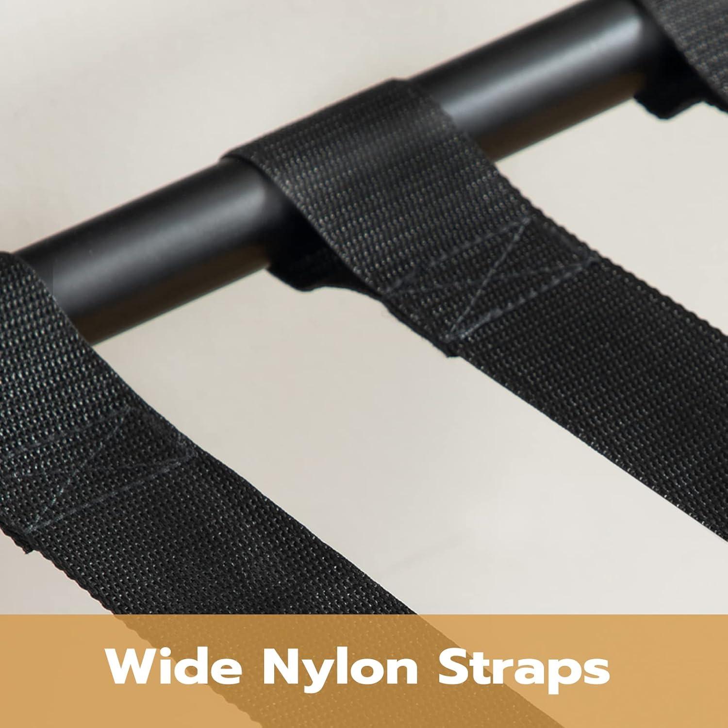 BINO Luggage Rack, Pack Of 2, Folding Suitcase Stand With Fabric Storage Shelf For Guest Room, Bedroom, Hotel, Holds Up To 100 Lb, 27 X 15.3 X 22 Inches, Space Saving