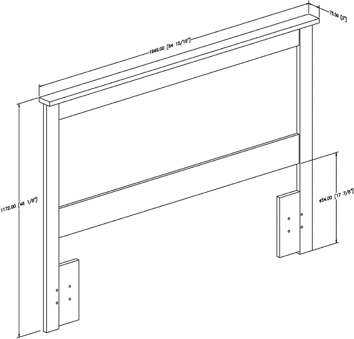 South Shore Breakwater Full / Queen Panel Headboard in White