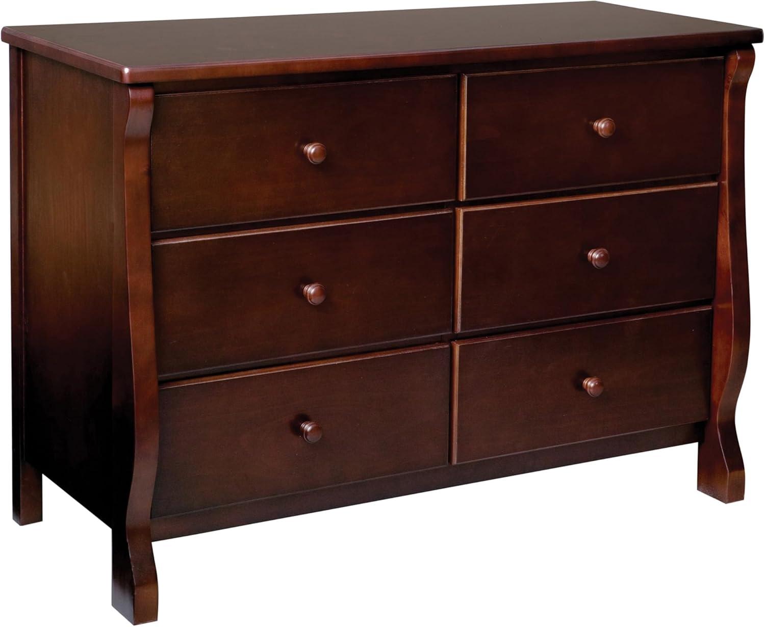 Black Cherry Espresso 6-Drawer Nursery Dresser with Interlocking System