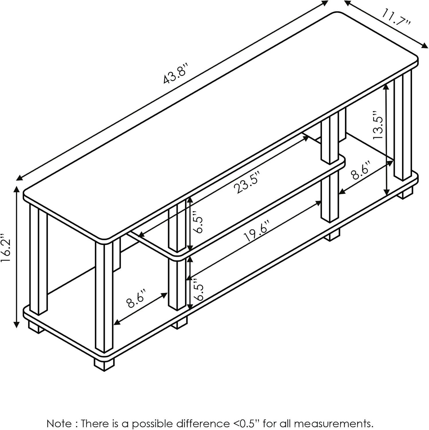 Black Lacquered 3-Tier Composite Wood TV Stand