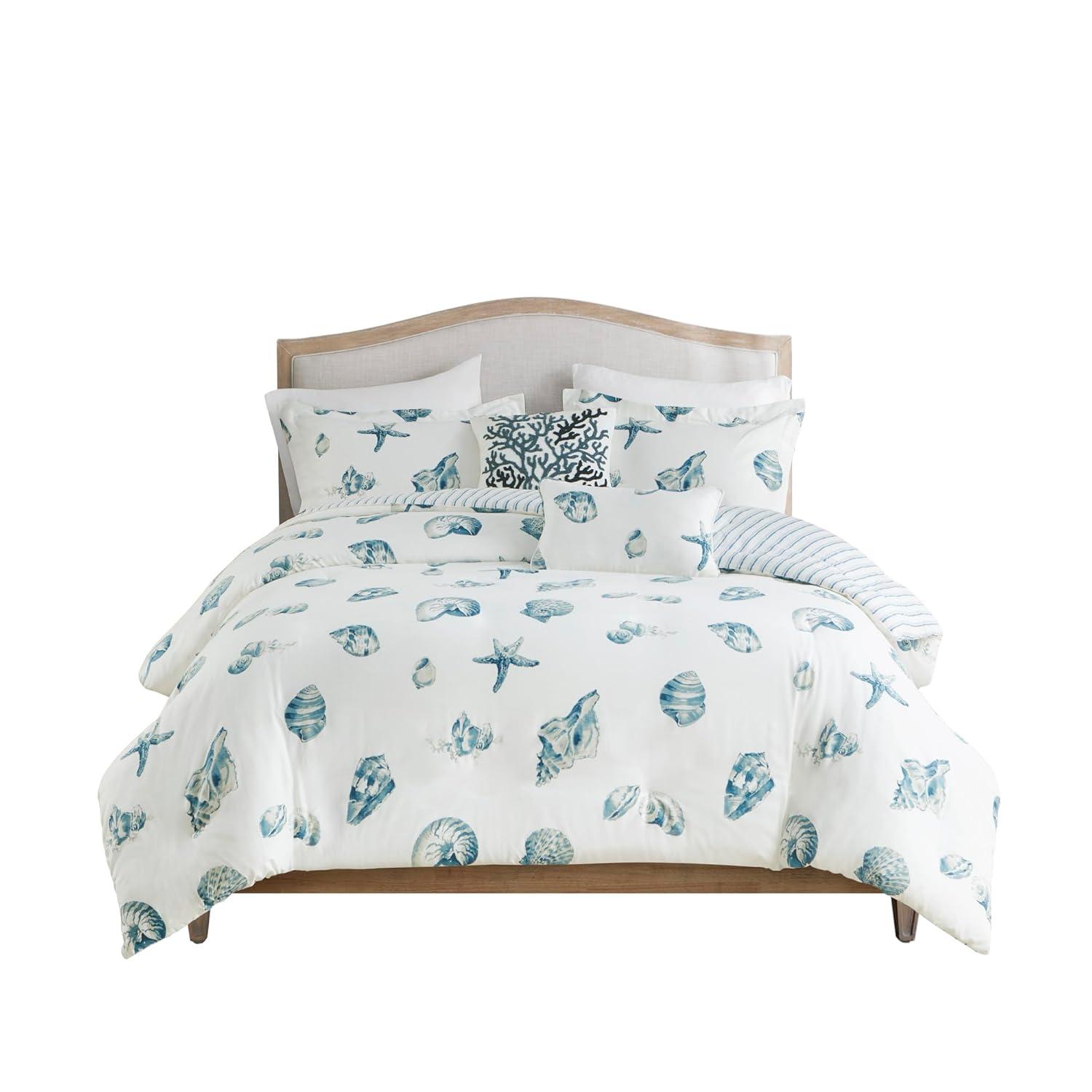 Beach House Coastal Cotton Reversible Duvet Cover Set