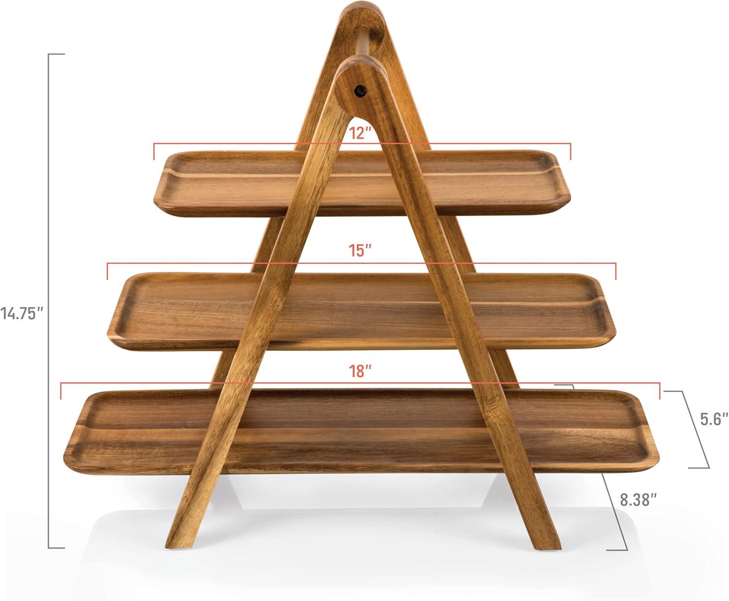 Union Rustic 3 Tiered Serving Tray - Charcuterie Boards - Wood Serving Platters Austyn
