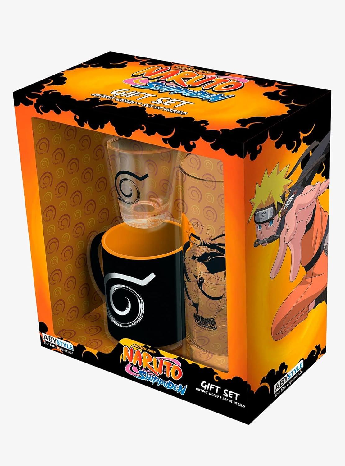 Naruto Shippuden Glass and Ceramic 3-Piece Drinkware Set