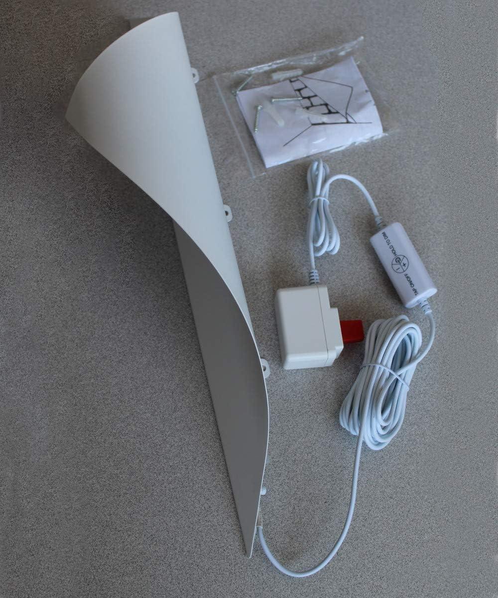 Home Concept "Big Reveal" LED Corner Light, 18" White Curved Metal, 3 Scenes