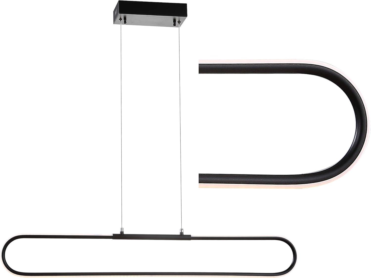 Ned 39" Dimmable Adjustable Integrated LED Metal Linear Pendant, Black