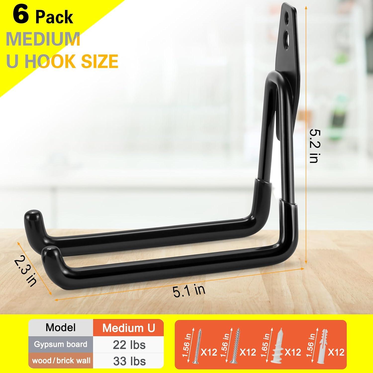 Heavy Duty Steel and PVC Garage Hooks for Storage