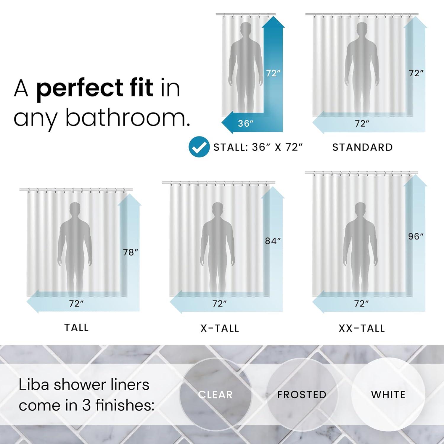 LiBa Premium Waffle Weave Shower Curtain - White Water Repellent and Heavyweight, Hotel Quality, Machine Washable Liner for Bathroom - 72" W x 72" H