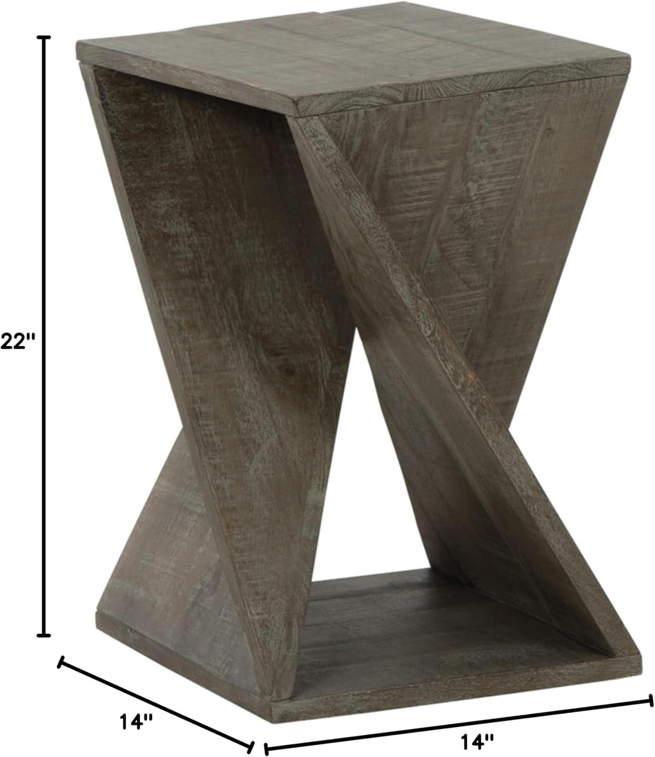 Zalemont Solid Wood Abstract End Table